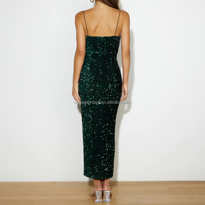 2024 Mới Không Tay Sequin Lấp Lánh Bên Váy Polyester Spandex Maxi Ăn Mặc Sang Trọng Buổi Tối Ăn Mặc Cho Phụ Nữ - Product Image 6