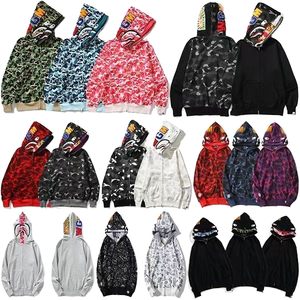 Sudadera con capucha y cremallera estampada de camuflaje, estilo urbano oversize para hombre, de algodón/bambú ecológico, con capucha doble/individual, de alta gama, para primavera. - Product Image 2