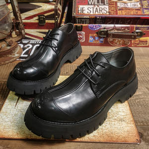 Mocasines de Cuero para Hombre 2026, Hechos a Mano, con Suela Gruesa y Tacón Alto, Zapatos Modernos para Otoño, Eventos Formales, Fiestas y Bodas - Product Image 1