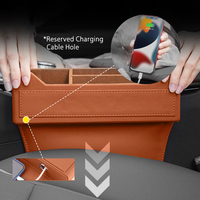 Organisateur universel en cuir pour l'espace entre les sièges de voiture, avec rangement multi-emplacements en PVC pour téléphone, câble et cartes