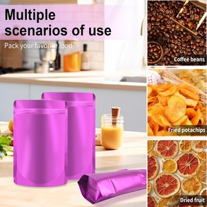 보라색 두꺼운 재사용 지퍼 잠금 마일라 포일 스탠드 파우치 애완 동물 사료 장기 보관 재밀봉 지퍼 닫기 Doypack - Product Image 2