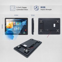 Écran tactile pour distributeur automatique de 21,5 pouces, 1000 nits, verre laminé IK08, tactile par contact humide, écran étanche pour kiosque extérieur
