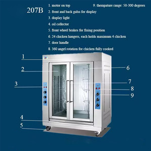 <span class=keywords><strong>Rôtissoire</strong></span> de <span class=keywords><strong>poulet</strong></span> à gaz de service professionnel en acier inoxydable avec roues <span class=keywords><strong>rôtissoire</strong></span> à porte en verre pour restaurant - Product Image 3