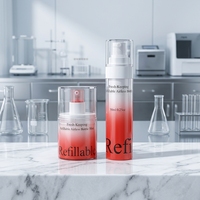 Ensemble d'emballages cosmétiques en PETG - Pot à crème sans air personnalisé de 30 ml et bouteilles en plastique colorées de 50 ml