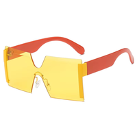 Nouvelles lunettes de soleil européennes et américaines sans monture UV400, monture large tendance et personnalisée pour femmes 5305