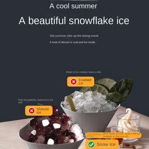 แผงควบคุมหน้าจอสัมผัสอัจฉริยะ110V เครื่องทำน้ำแข็งบล็อกหิมะใช้ในบ้านพร้อมความจุ5กก. เครื่องทำน้ำแข็งเกล็ดหิมะ - Product Image 3