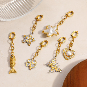 Bikini <b>Clip</b> Pendant Stainless Steel Animal Zodiac Themed Starfish Sea Fish Butterfly Charm Women's Summer Beach Jewelry Shell - Product Image 2