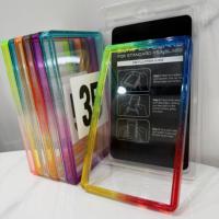 Protection de carte gradée en TPU avec panneau arrière transparent à paillettes dégradées multicolores et pare-chocs