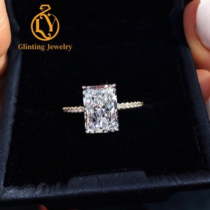 Custom D VS1 Radiant Cut Lab Diamond Engagement <strong>Ring</strong> Solid 14K 18K White Gold <strong>3</strong> <strong>Carat</strong> Lab Grown Diamond Jewelry <strong>Rings</strong> - Product Image 1