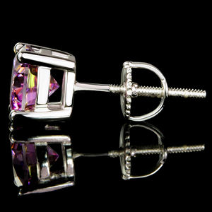 Venta al por mayor de fábrica: Pendientes de tuerca redondos de 5mm/6.5mm de plata 925 bañada en oro con certificados GRA, estilo hip hop, a la moda, con cierre de rosca. - Product Image 2