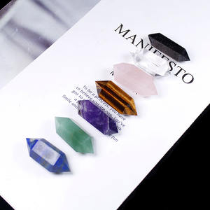 Juego de piedras facetadas pulidas naturales estilo Feng Shui puntos de doble terminación varitas Torre láser cristal curativo decorativo - Product Image 3