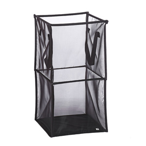 Panier à linge pliable en maille, design rectangulaire respirant, organisateur de vêtements en tissu nylon, type autoportant pour salle de bain - Product Image 5