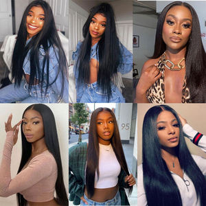 Muestra gratis Peluca de encaje HD camboyana sin pegamento, peluca de encaje Frontal 360 de pelo virgen alineado con cutícula, extensiones de cabello humano indio crudo y peluca - Product Image 3