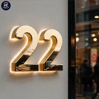 Plaque d'adresse lumineuse LED solaire de haute qualité, étanche IP65, pour maison, rue, porte, entreprise