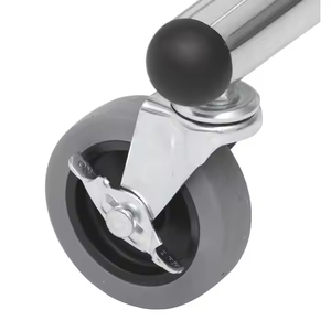 Bán Buôn Nhà Máy Kim Loại Móc Áo Chrome Thương Hiệu Cửa Hàng Phụ Kiện Hiển Thị Bán Lẻ Quần Áo Kệ Với Bánh Xe Cho Cửa Hàng - Product Image 3