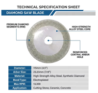Disque de découpe diamanté pour pierre de granit, super fin, brasé, multifonction
