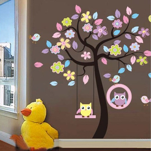 Kinder zimmer dekorative abnehmbare 3d eule baum wand aufkleber - Product Image 2