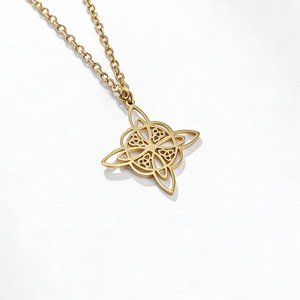 Unisex Nordic Celtic Eternal Knot Necklace, unisex, niche, artistic, versatile, sweater <b>chain</b>, colorfast jewelry. - Product Image 1