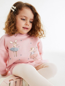 Venta al por mayor 2-7y Popular traje infantil para niñas traje para niños niñas algodón rosa Top + Pantalones blancos animales de dibujos animados falda de malla - Product Image 3