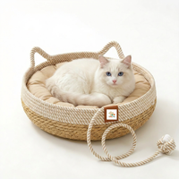 Coussin pour chat amovible en éponge tissée, design moderne de dessin animé, résistant à l'usure, lavable, pour toutes les saisons, utilisation en intérieur, fournitures pour animaux de compagnie