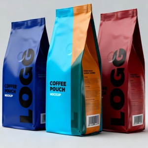 Bolsas de Café de Fondo Plano Impresas Personalizadas de Alta Calidad, Bolsa con Cierre Hermético y Válvula de Desgasificación para Granos de Café - Product Image 1