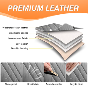 Housse de siège de <span class=keywords><strong>voiture</strong></span> en cuir PVC confortable et luxueuse <span class=keywords><strong>coussin</strong></span> de véhicule antidérapant universel <span class=keywords><strong>pour</strong></span> accessoires intérieurs avant - Product Image 5