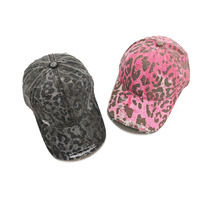 Casquette de baseball unisexe à logo brodé 3D personnalisé, bicolore, imprimé guépard et léopard, pour femmes et hommes, chapeau tendance, vente en gros OEM, MOQ 50
