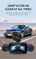 Caméra embarquée 360° pour voiture, écran 3 pouces, 4 canaux HDR, dashcam 1080P, boîte noire pour voiture, vision nocturne, WiFi, capteur G, 4 caméras avant et arrière