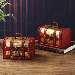 Retro Wooden Jewelry <b>Box</b> With <b>Lock</b> 6272A Flip Cover Storage For Cosmetics And Accessories - Product Image 2