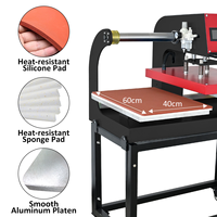 Presse à chaud pneumatique automatique double station Baiyin 40*60cm pour transfert thermique à plat pour impression de t-shirts