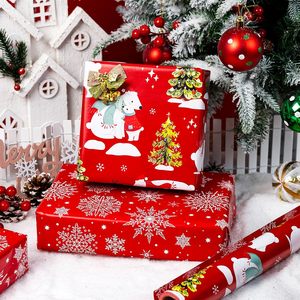MAYPLUSS Christmas <b>Wrapping</b> <b>Paper</b> 17in X 33ft Red Polar Bear Tree Design Double Side PE Coated Art <b>Paper</b> - Product Image 3