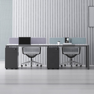 Modular Modern <strong>White</strong> Office Furniture <strong>Desk</strong> Table 2 4 6 8 Person Seater Workstation With <strong>Drawers</strong> - Product Image 4
