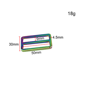 Mochila de Metal de triple deslizamiento, Correa deslizante ajustable, gancho, correa para bolso de Mascota, Hardware de hebilla, 16mm, <span class=keywords><strong>50mm</strong></span>, Arco Iris, moda al por mayor - Product Image 4