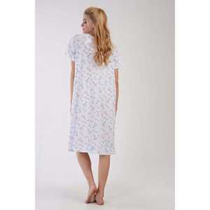 Chemise de nuit à manches courtes pour femme Analie, classique, tissée, douce, turquoise - Product Image 1