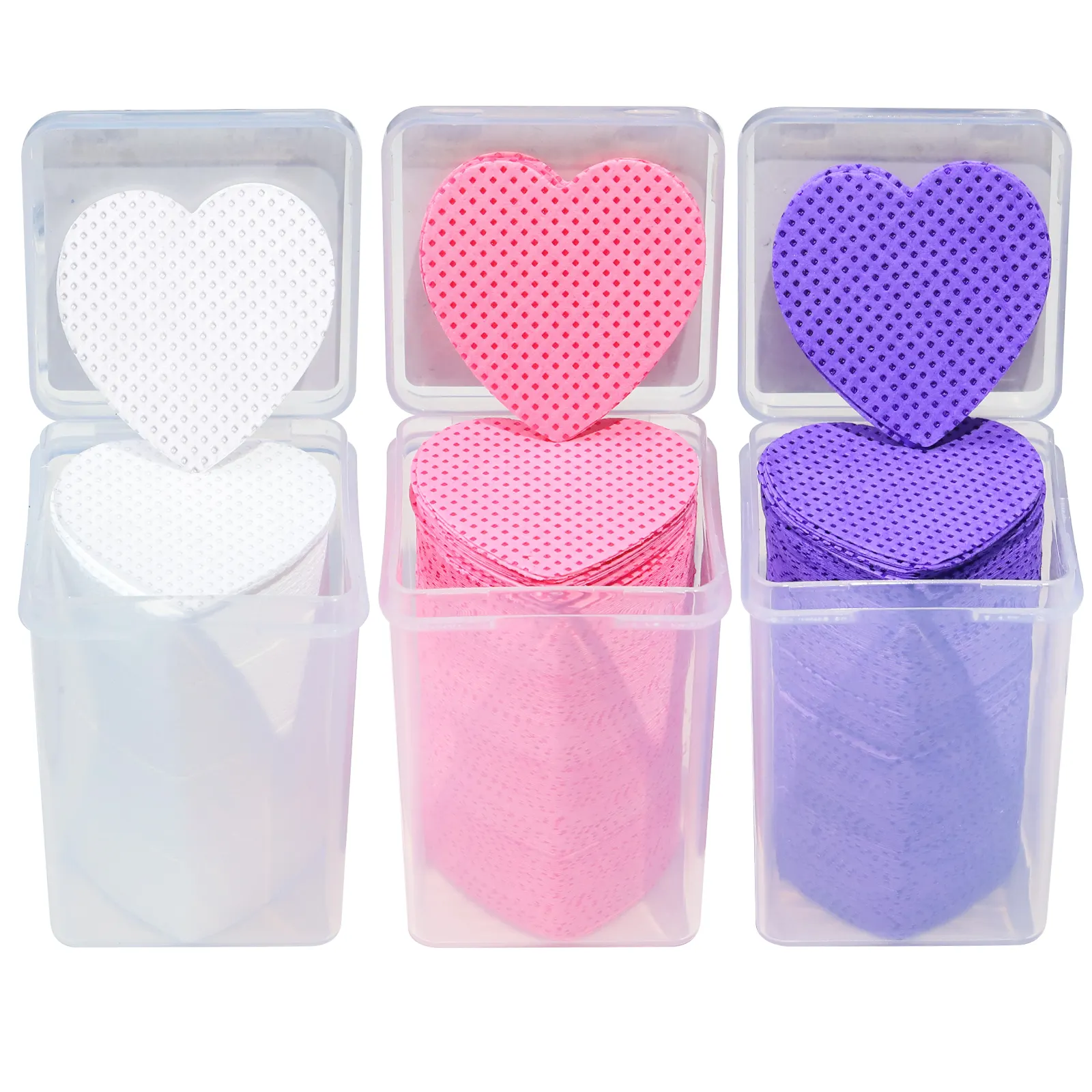 ZHIZHUANG 200Pcs Nail Tampons Heart Shape Gel Polish Removal Lint-free Soak Off Clean Varnish Pad Napkins Wraps