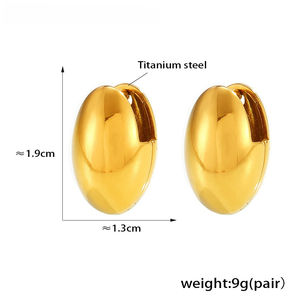 YF3960 Pendientes <span class=keywords><strong>de</strong></span> Acero Inoxidable Estilo Francés Minimalista, Chapados en Oro <span class=keywords><strong>de</strong></span> 18k, Impermeables, con Forma <span class=keywords><strong>de</strong></span> Huevo <span class=keywords><strong>de</strong></span> Ganso, Lisos - Product Image 6