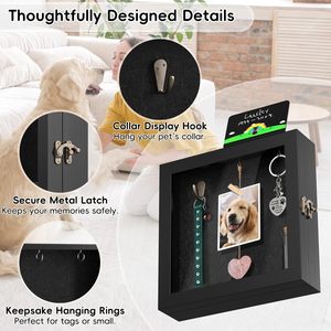 Pet <b>Storage</b> <b>Box</b> With Transparent Lid Lockable Flip Top Black Rectangle Durable Souvenir <b>Box</b> For Collar <b>Photo</b> Toy Fur Collection - Product Image 2