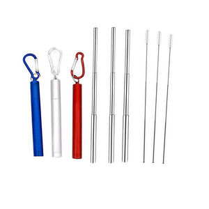 Paille métallique pliable avec boîte d'emballage, paille en acier inoxydable <span class=keywords><strong>réutilisable</strong></span> vente directe en usine - Product Image 2