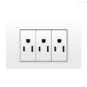 สวิตช์ไฟติดผนังแบบอเมริกันสีขาว 118 ช่อง พร้อมช่องเสียบ USB Type C และปลั๊กไฟแบบอเมริกัน อังกฤษ และยุโรป - Product Image 6