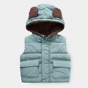 Wholesale Toddler Clothing Plus Velvet Quilted Boys Vest Thick Children Down Jacket Winter