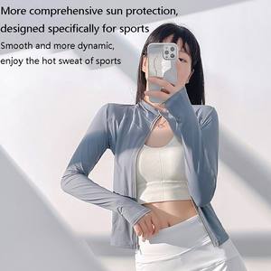 Manteau de yoga respirant Sports Fitness Vêtements de yoga serrés en plein air avec crème solaire pour les sports de plein air et les exercices - Product Image 3