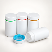 Pot à gommes à mâcher à large ouverture de 1 oz, 2 oz, 3 oz, 4 oz avec bouchon à vis, petite bouteille en plastique de qualité alimentaire avec couvercle, emballage personnalisé pour compléments alimentaires