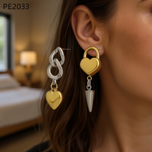 Amy Amy Fashion <b>Earrings</b> PE2033 <b>Gold</b> Plated Heart Drop <b>Earrings</b> For Women Party Jewelry Trendy <b>Dangle</b> <b>Earrings</b> - Product Image 3