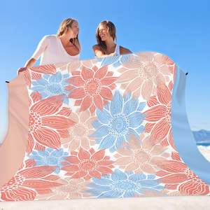 OEM/ODM Grande tapis de plage florale durable pour adultes, imperméable, séchage rapide, été, en polyester premium, avec 4 piquets - Product Image 6