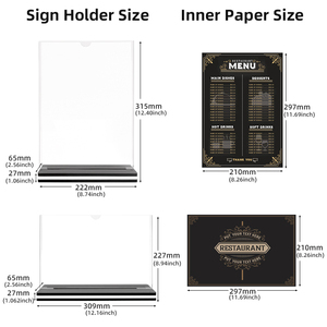 Double Side A4 Bảng menu hàng đầu thẻ hiển thị nhựa AD giữ dấu hiệu Pop chủ K-6029 - Product Image 5