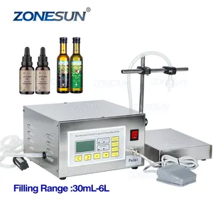 ZONESUN ZS-DP641W Semi Automatic Liquor Beverage Perfume Juice Weighing Filling Machine Food Grade Diaphragm Pump Bottle Filler