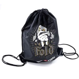 Custom Classic Printed Recycled Waterproof 210D Polyester <b>Drawstring</b> <b>Backpack</b> Sport Gym Storage Sack Bag - Product Image 1