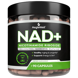 Integratore AegleWell NAD+ - con NR, Resveratrolo e <span class=keywords><strong>Quercetina</strong></span> - Supporto Quotidiano per Pelle Giovane ed Energia - 90 Capsule - Product Image 1