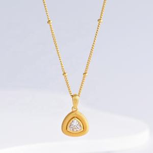 Precio de fábrica: Collar de plata 925 esterlina mate con circonitas, joyería fina, chapado en oro, cadena cubana para mujer, regalo para mamá. - Product Image 1