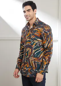 เสื้อเชิ้ตผู้ชายลำลองผ้าฝ้าย 100% แขนยาว คอปกติดกระดุม แห้งเร็ว ระบายอากาศดี รับผลิตแบบ OEM - Product Image 2